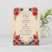 Invitation Fleur sauvage Meadow Rustic Mariage (Debout devant)
