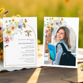 Invitation Fleur sauvage Médicale Nuring School Grad Party Ph