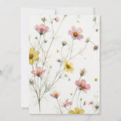 Invitation Fleur sauvage Miel peigne maman abeille bébé fille (Dos)