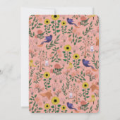 Invitation Fleur sauvage mignonne et Baby shower de thé aux o (Dos)