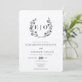 Invitation Fleur sauvage minimal | Mariage de couronne (Debout devant)