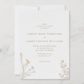 Invitation Fleur sauvage minimaliste Mariage rustique (Devant)