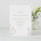 Invitation Fleur sauvage minimaliste Mariage rustique (Debout devant)
