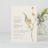 Invitation Fleur sauvage minimum Daisy Boho Mariage simple (Debout devant)