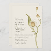 Invitation Fleur sauvage minimum Daisy Boho Mariage simple (Devant / Derrière)