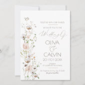 Invitation Fleur sauvage Modèle minimaliste (Devant)