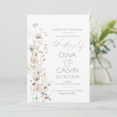 Invitation Fleur sauvage Modèle minimaliste (Debout devant)