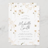 Invitation Fleur sauvage moderne Arch Boho Fête des mariées (Devant / Derrière)