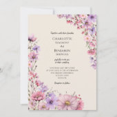Invitation Fleur sauvage moderne Beige Détails Tout En Un Mar (Devant)