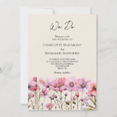 Invitation Fleur sauvage moderne Beige Nous faisons Mariage p (Devant)