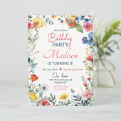 Invitation fleur sauvage moderne Boho floral (Debout devant)