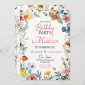 Invitation fleur sauvage moderne Boho floral (Devant / Derrière)