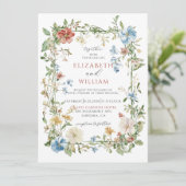 Invitation Fleur sauvage moderne Boho Mariage aquarelle (Debout devant)