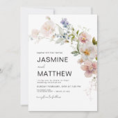 Invitation Fleur sauvage moderne Boho photo Mariage (Devant)