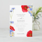 Invitation Fleur sauvage moderne Boho Sage Mariage vert (Debout devant)