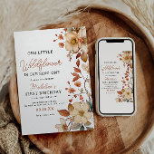 Invitation Fleur sauvage moderne chic Script 1er anniversaire