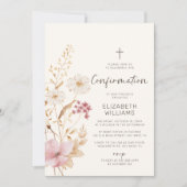 Invitation Fleur sauvage moderne | Confirmation du jardin bot (Devant)