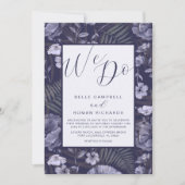 Invitation Fleur sauvage moderne Dusty Purple Script Mariage (Devant)