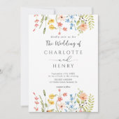 Invitation Fleur sauvage moderne élégant Mariage rustique (Devant)