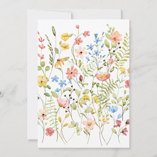 Invitation Fleur sauvage moderne élégant Mariage rustique (Dos)