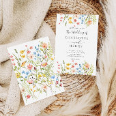 Invitation Fleur sauvage moderne élégant Mariage rustique