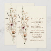 Invitation Fleur sauvage moderne Floral Bible chrétienne Mari (Devant / Derrière)