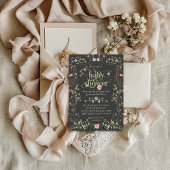 Invitation Fleur sauvage Moderne Floral Dark Thème Baby showe