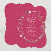 Invitation Fleur sauvage moderne Hot rose Élégante Fête des m (Devant / Derrière)