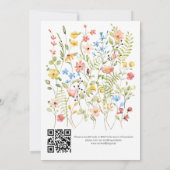 Invitation Fleur sauvage Moderne Jardin QR Code Mariage (Dos)