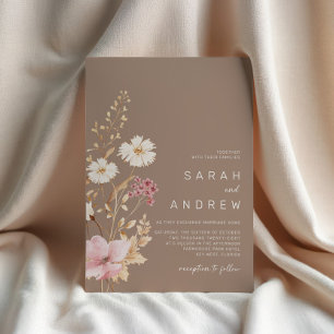 Invitation Fleur sauvage moderne Mariage du jardin botaniqu