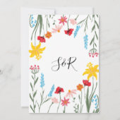 Invitation Fleur sauvage moderne Red Poppy Daffodil Botanique (Dos)