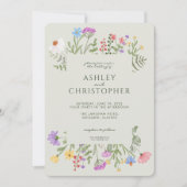 Invitation Fleur sauvage moderne Russe frontière Mariage de t (Devant)