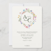 Invitation Fleur sauvage moderne Russe Mariage Monogramme (Devant)