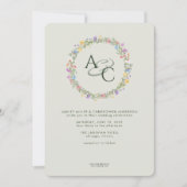 Invitation Fleur sauvage moderne Russe Monogram Sage Mariage (Devant)