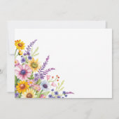 Invitation Fleur sauvage moderne Script Photo 1er anniversair (Dos)