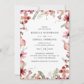 Invitation Fleur sauvage moderne simple Dusty rose (Devant)