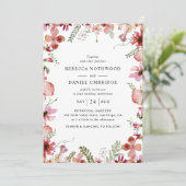 Invitation Fleur sauvage moderne simple Dusty rose (Debout devant)
