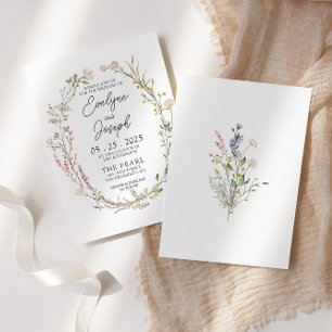 Invitation Fleur sauvage moderne Whimsical Floral Mariage de