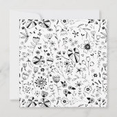 Invitation Fleur sauvage monochrome Mariage moderne (Dos)
