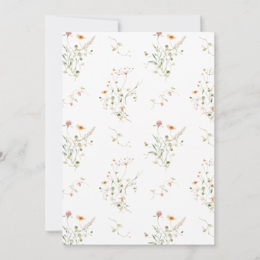 Invitation Fleur sauvage Monogramme Wreath Couples modernes d (Dos)