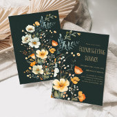 Invitation Fleur sauvage Moody Thanksgiving Friendsgiving Dîn