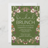 Invitation Fleur sauvage Moss Green Bridal Brunch Fête des ma (Devant)