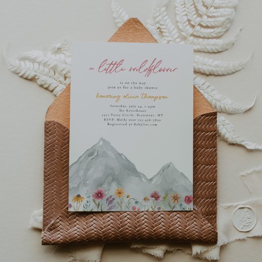 Invitation fleur sauvage Mountain Baby shower