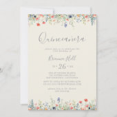Invitation Fleur sauvage Multicolor Radiant Quinceañera (Devant)