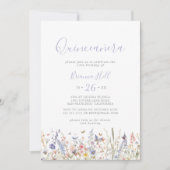 Invitation Fleur sauvage Multicolore d'été Quinceañera (Devant)