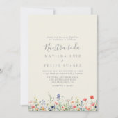 Invitation Fleur sauvage multicolore radiant Nuestra Boda Mar (Devant)