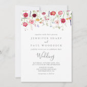 Invitation Fleur sauvage multicouleur simple Mariage avant et (Devant)