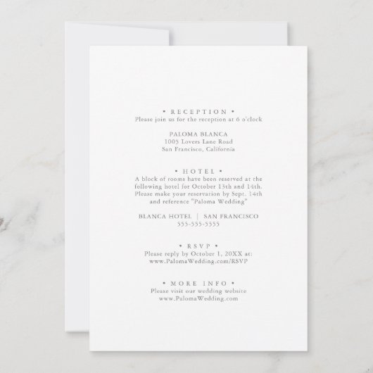Invitation Fleur sauvage multicouleur simple Mariage avant et (Dos)