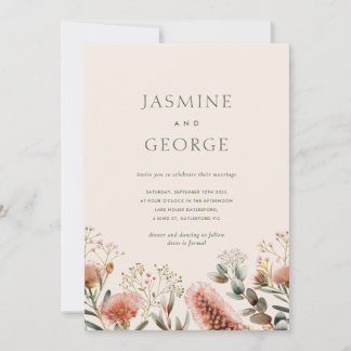 Invitation Fleur sauvage native australienne aquarelle