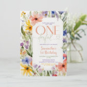 Invitation Fleur sauvage n'est-elle pas géniale 1er anniversa (Debout devant)